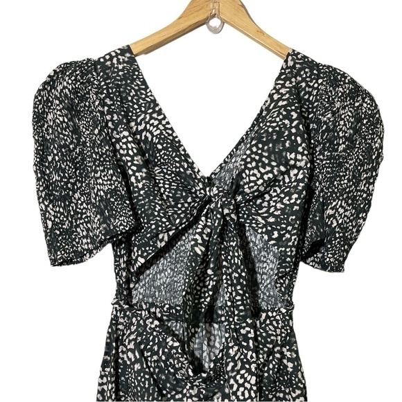 SEA New York Calla Cheetah Smocked Jumpsuit in Night size 2 - Picture 8 of 11